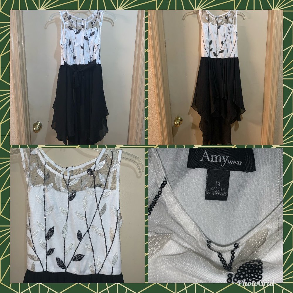 Amy Byer Girls Sleeveless Dress SZ 14 HIGH LOW
